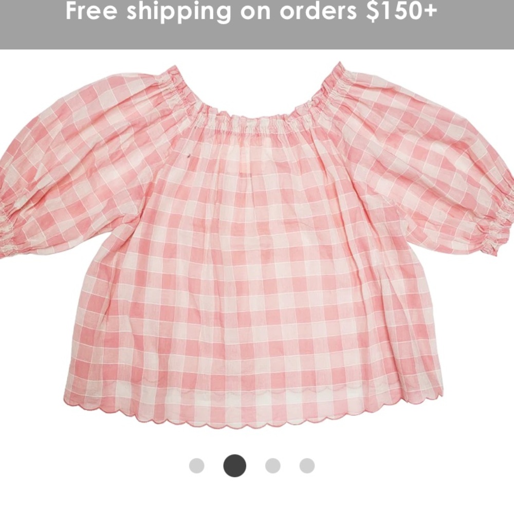 Nwt The Great. garland top in pink/white - Picture 3 of 8